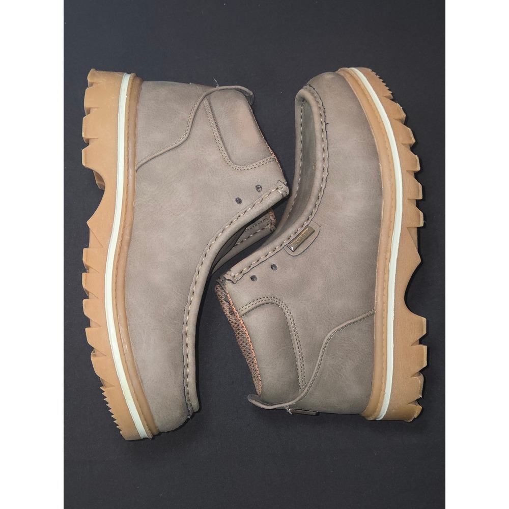 Lugz fringe‎ strutt vintage Suede Moc Toe Ankle Boots Khaki Men's Size 8 USA